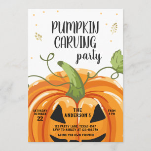 Invitación Fiesta tallador de calabaza tembloroso cumpleaños 
