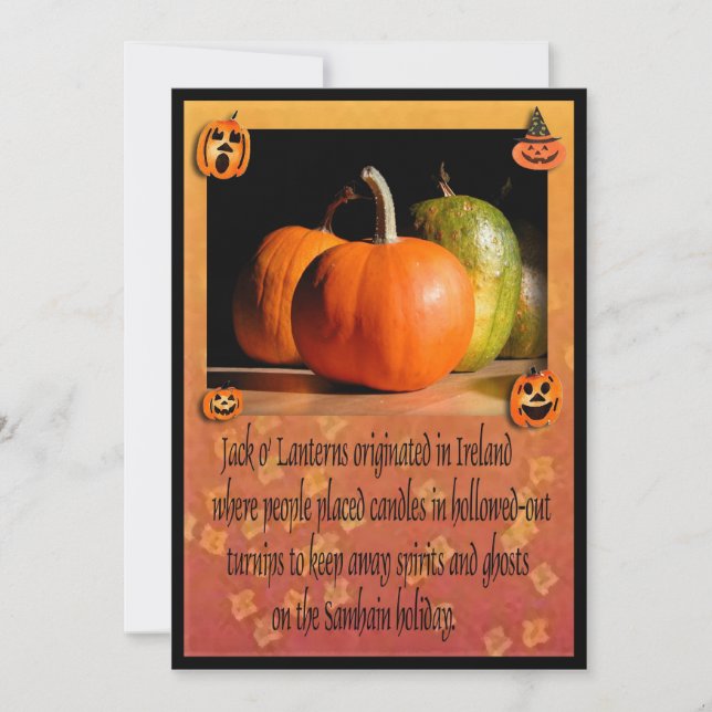 Invitación Fiesta tallador de calabazas/calabaza de Halloween (Anverso)