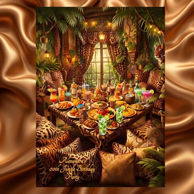 Invitación Fiesta temática de animales de la jungla exótica d (Subido por el creador)