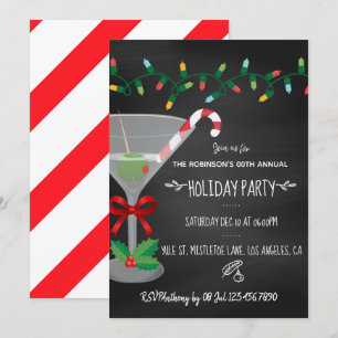Invitación Fiesta temática de cóctel navideño en pizarra fest