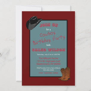 Invitación Fiesta temática de Cowboy
