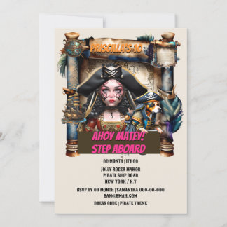 Invitación Fiesta temática de cumpleaños del mapa del tesoro