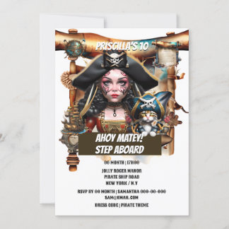 Invitación Fiesta temática de cumpleaños del mapa del tesoro