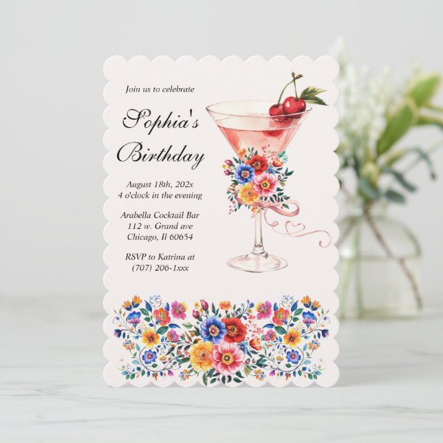 Invitación Fiesta Temática de Cumpleaños Personalizable (Anverso de pie)