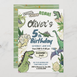 Invitación Fiesta temática de dinosaurios Cumpleaños, T Rex