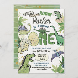 Invitación Fiesta temática de dinosaurios Primer cumpleaños