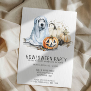 Invitación Fiesta temática de Halloween para perros, diversió