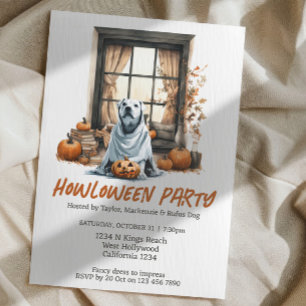 Invitación Fiesta temática de Halloween para perros, diversió