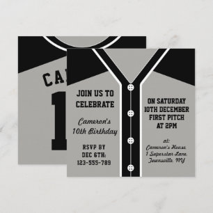 Invitación Fiesta temática de Jersey de béisbol invita a plan