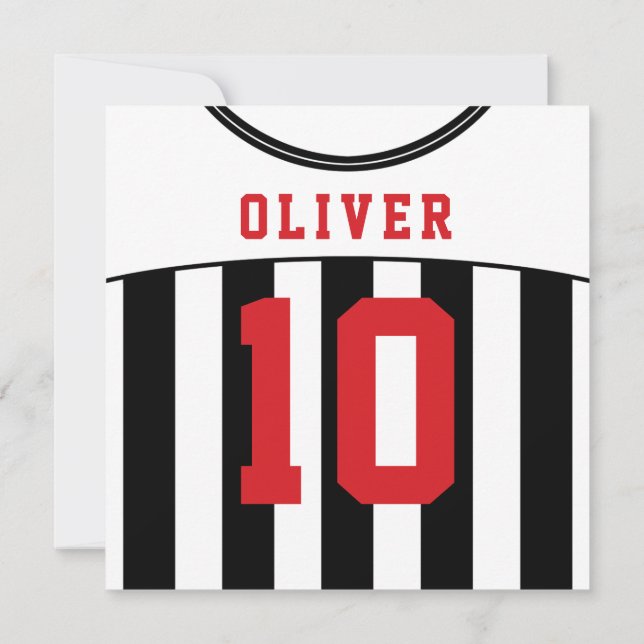 Invitación Fiesta temática de Jersey de fútbol invita a plant (Reverso)
