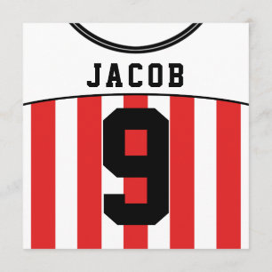 Invitación Fiesta temática de Jersey de fútbol invita a plant