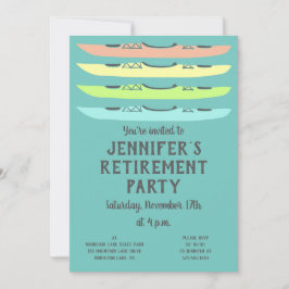 Invitación Fiesta temática de kayak con kayaks de colores pas