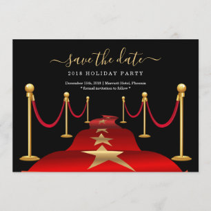 Invitación Fiesta temática de la alfombra roja Guarde la tarj