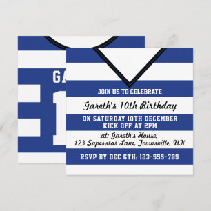 Invitación Fiesta temática de Soccer Jersey invita a plantill