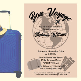 Invitación Fiesta temática de viaje de jubilación Bon Voyage 