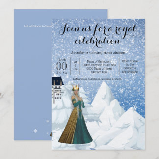 Invitación Fiesta temática del castillo reina de la nieve - a