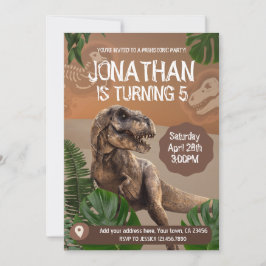Invitación Fiesta temática del cumpleaños de Dinosaur T rex