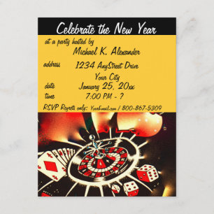 Invitación Fiesta temática del New Year's Eve Casino