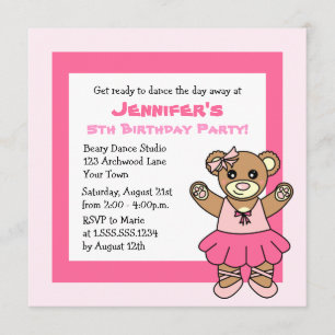 Invitación Fiesta temática del oso de peluche
