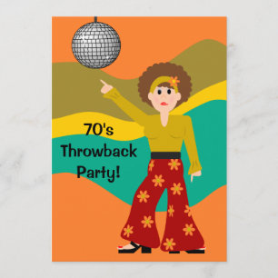 Invitación Fiesta temática Disco de los años 70