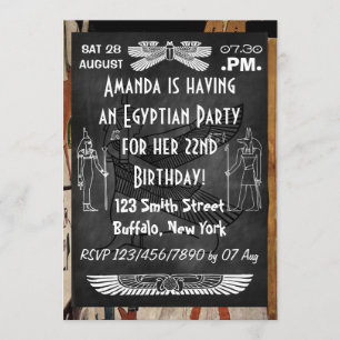 Invitación Fiesta temática egipcia de Chalkboard