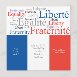 Invitación Fiesta temática francesa con bandera francesa