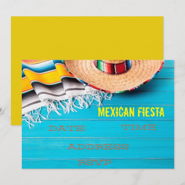 Invitación Fiesta temática mexicana del fiesta (Anverso / Reverso)
