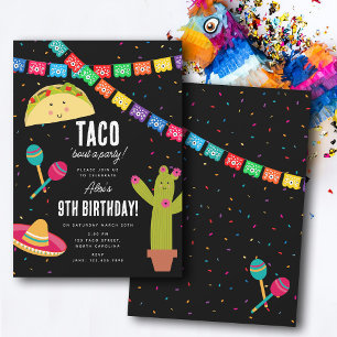 Invitación Fiesta temática mexicana - Taco sobre cumpleaños d