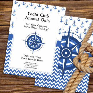 Invitación Fiesta temática náutica - Yate, club náutico, Mari