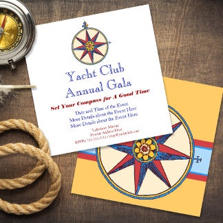 Invitación Fiesta temática náutica - Yate, club náutico, Mari