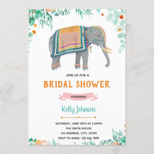 Invitación Fiesta temática sobre la ducha de novias para elef