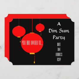 Invitación Fiesta temático chino del dim sum de la linterna