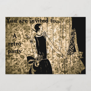 Invitación Fiesta temático del damasco de los años 30 retros