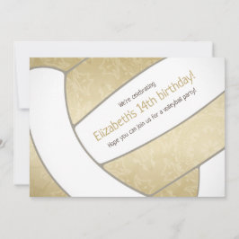 Invitación Fiesta temático del voleibol femenino de oro