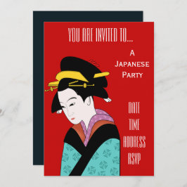 Invitación Fiesta temático japonés de Japón del geisha