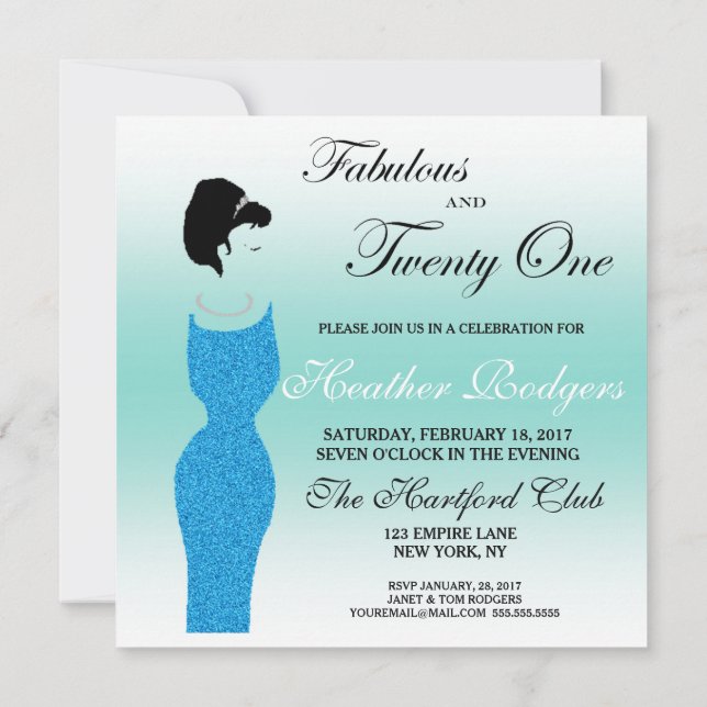 Invitación Fiesta Tiara Fabasty Y Fiesta 21 De Cumpleaños (Reverso)