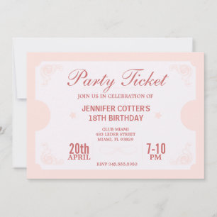 Invitación Fiesta Ticket