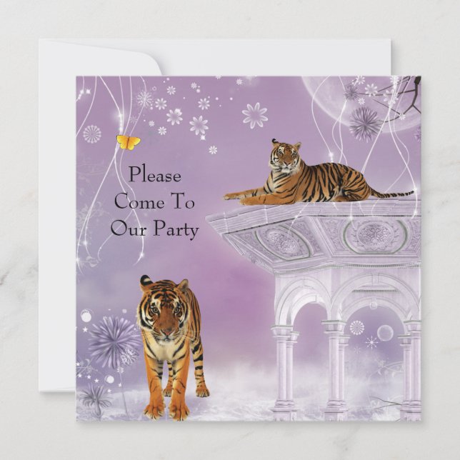 Invitación Fiesta Tigres en Flowerworld (Anverso)