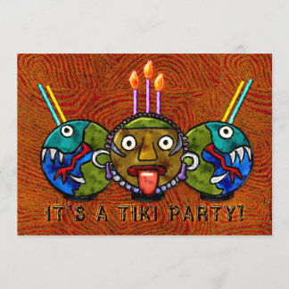Invitación Fiesta tiki (invitación de dos caras)