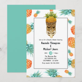 Invitación Fiesta Tiki Luau de verano de piña para parejas