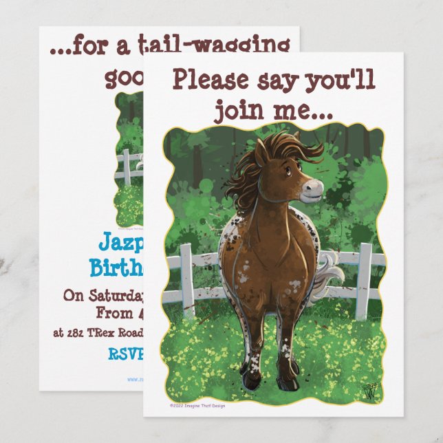 Invitación Fiesta Time Appaloosa (Anverso / Reverso)