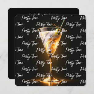 Invitación Fiesta Time Neon Trendy Personalizada