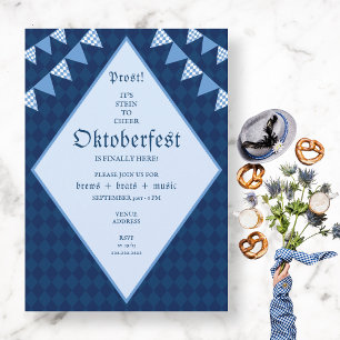 Invitación Fiesta Tradicional de Cerveza Azul Bávara de Oktob
