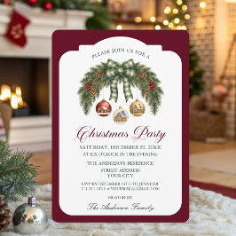 Invitación Fiesta tradicional rústica de Navidad en Borgoña