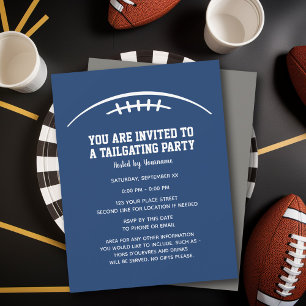 Invitación Fiesta Tramitador de Fútbol - plata azul