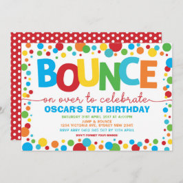 Invitación Fiesta Trampoline de Boy Jump Birthday Bounding Ho