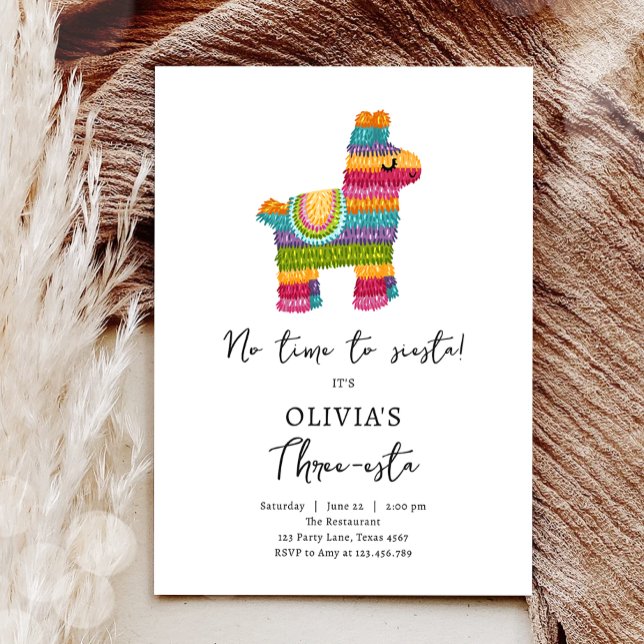Invitación Fiesta Tres-esta Piñata Chica mexicana Tercer Cump (Subido por el creador)