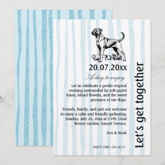 Invitación Fiesta Tropical Amigable con Mascotas