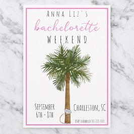 Invitación Fiesta Tropical Bachelorette Fin de Semana Anillo