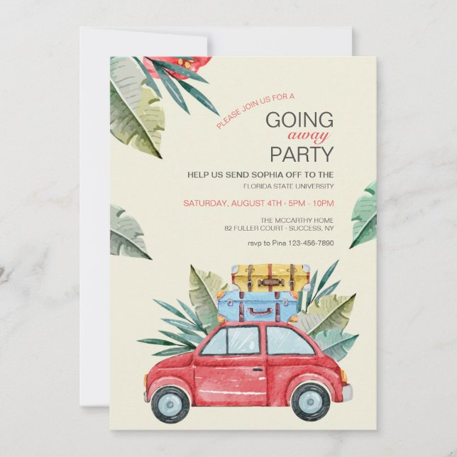 Invitación Fiesta Tropical College Bound (Anverso)